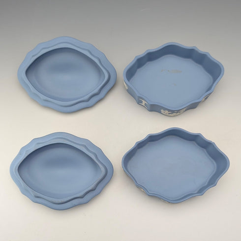 British Vintage Wedgwood Jasperware Box Pair, Pale Blue